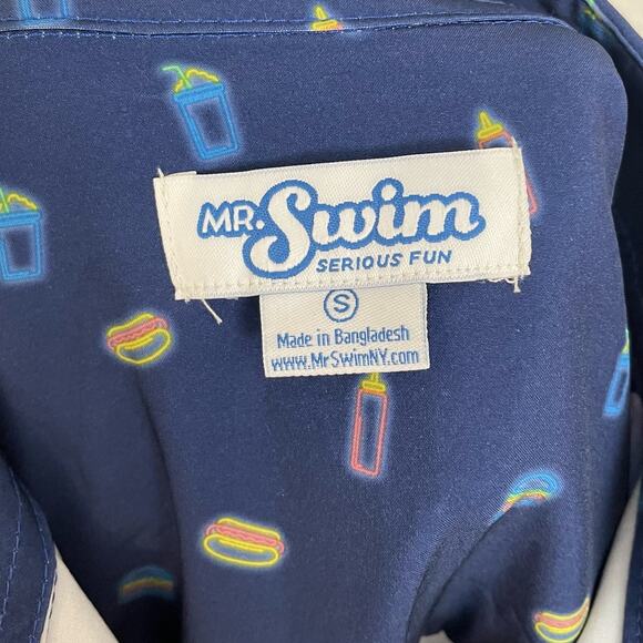 Mr.Swim Men's 2 PC. Swimwear Set Summer BBQ Navy Neon NWT Size Small - Picture 3 of 7